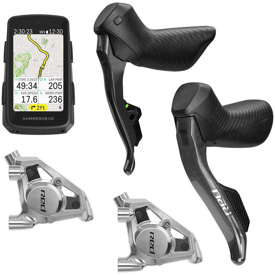 SRAM RED eTap AXS Upgrade Kit - Right Left HRD Shift/Brake Levers Flat Mount Calipers Hammerhead Karoo E1