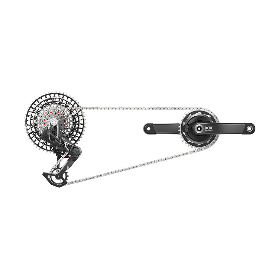 SRAM XX SL T-Type Eagle AXS Power Meter Groupset 165mm Blk