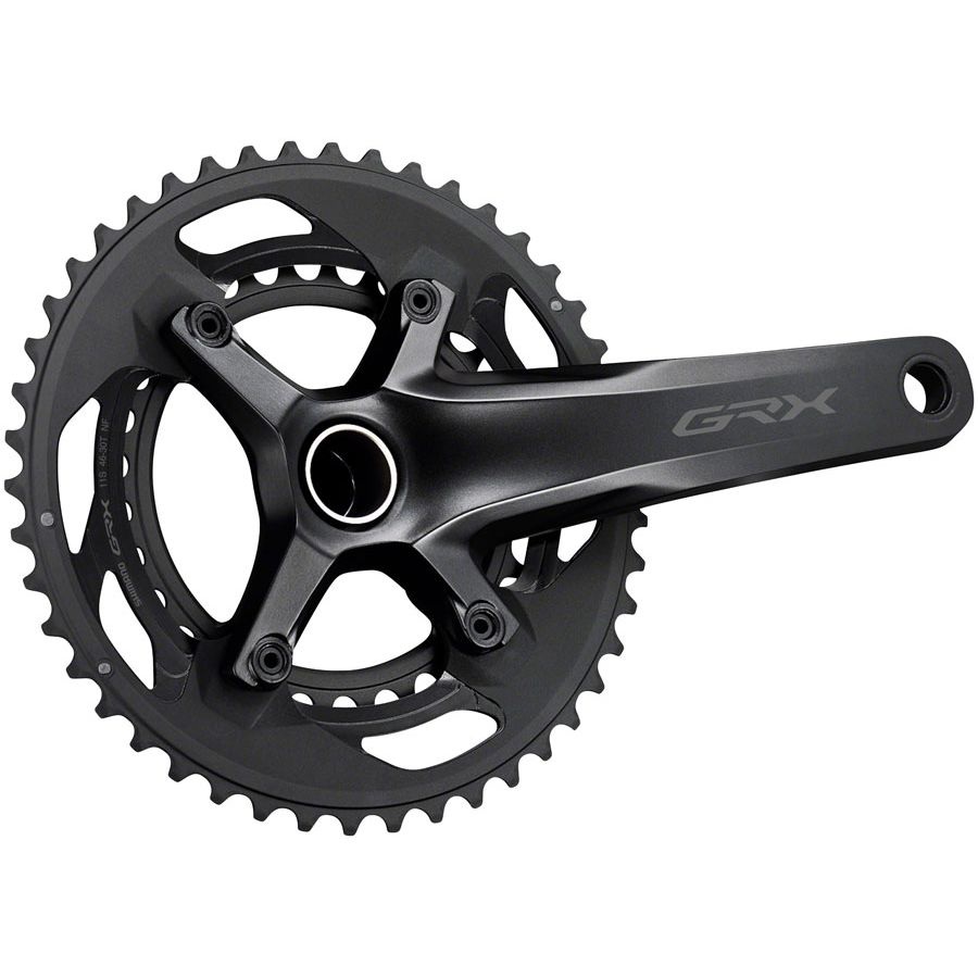 Shimano GRX FC-RX600-10 Crankset - 175mm 10-Speed 46/30t 110/80 BCD Hollowtech II Spindle Interface BLK
