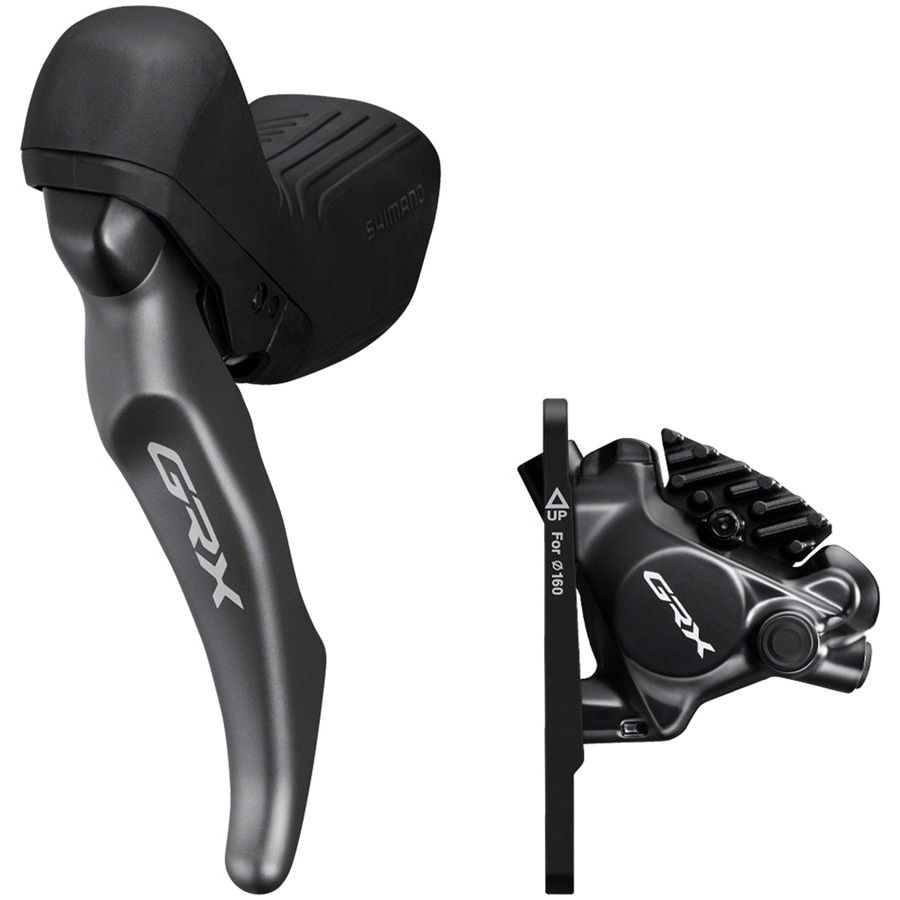 Shimano GRX ST-RX820-LA Brake/Dropper Remote Lever BR-RX820 Hydraulic Disc Brake Caliper - Left/Front Flat Mount Caliper