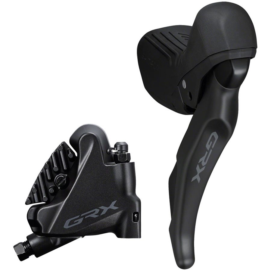 Shimano GRX ST-RX610 Shift/Brake Lever BR-RX400 Hyd Disc Brake Caliper - Right/Rear 12-Spd Flat Mnt Caliper For 25mm Mount BLK