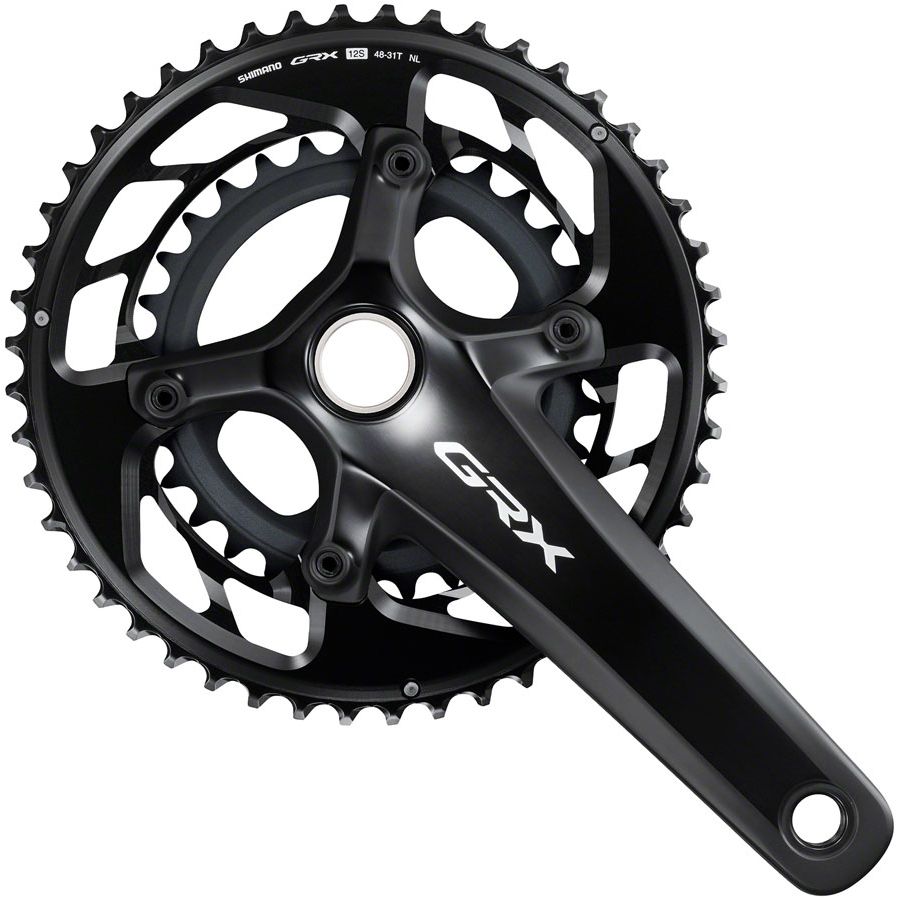 Shimano GRX FC-RX820-2 Crankset - 175mm 12-Speed 48/31t 110/80 BCD Hollowtech II BLK