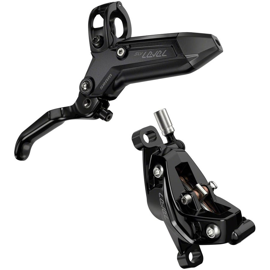 SRAM Level Silver Stealth Disc Brake Lever - Rear Post Mount 4-Piston Aluminum Lever SS Hardware BLK C1
