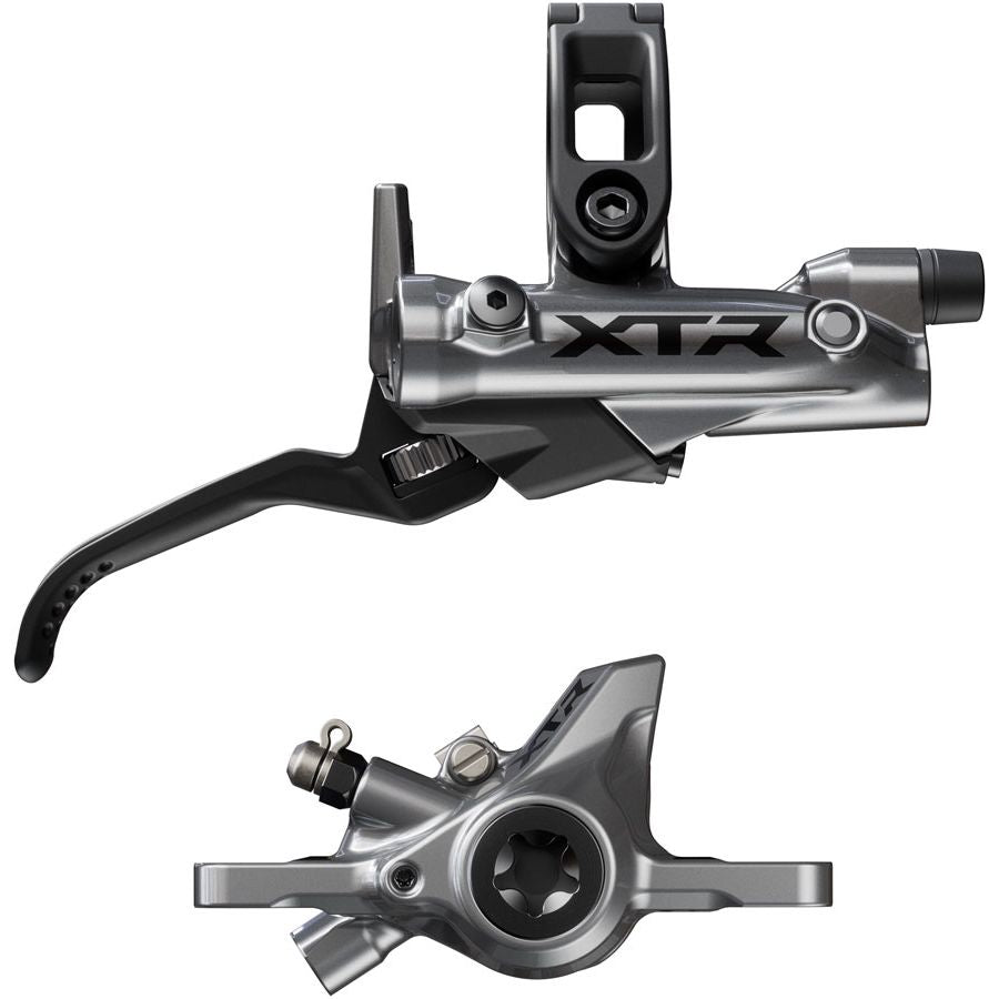 Shimano XTR BR-M9200 Disc Brake BL-M9220 Lever - Right/Rear Post Mount 2-Piston Caliper SM-BH90-SS Hose Metal Pads Gray