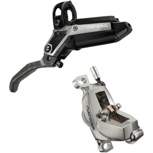 SRAM Code Ultimate Stealth Disc Brake Lever - Front Post Mount 4-Piston Carbon Lever Titanium Hardware BLK/Silver C1