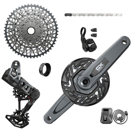 SRAM GX Eagle T-Type Ebike AXS Groupset - 160mm ISIS Crank Arms Bosch 36T Ring/Clip-On Guard Derailleur Shifter 10-52t Cassette
