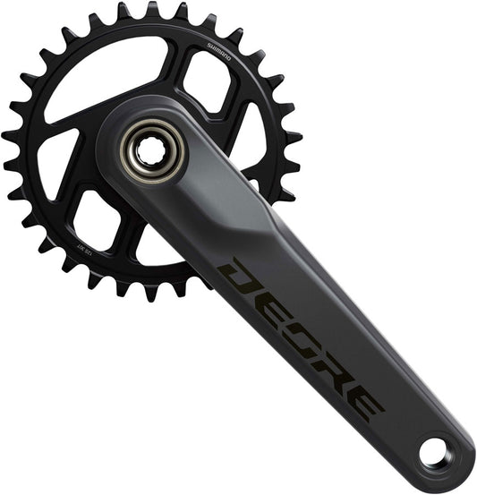 Shimano Deore FC-M6200 Crankset - 175mm 12-Speed 30t 55mm Chainline Dark Gray/BLK