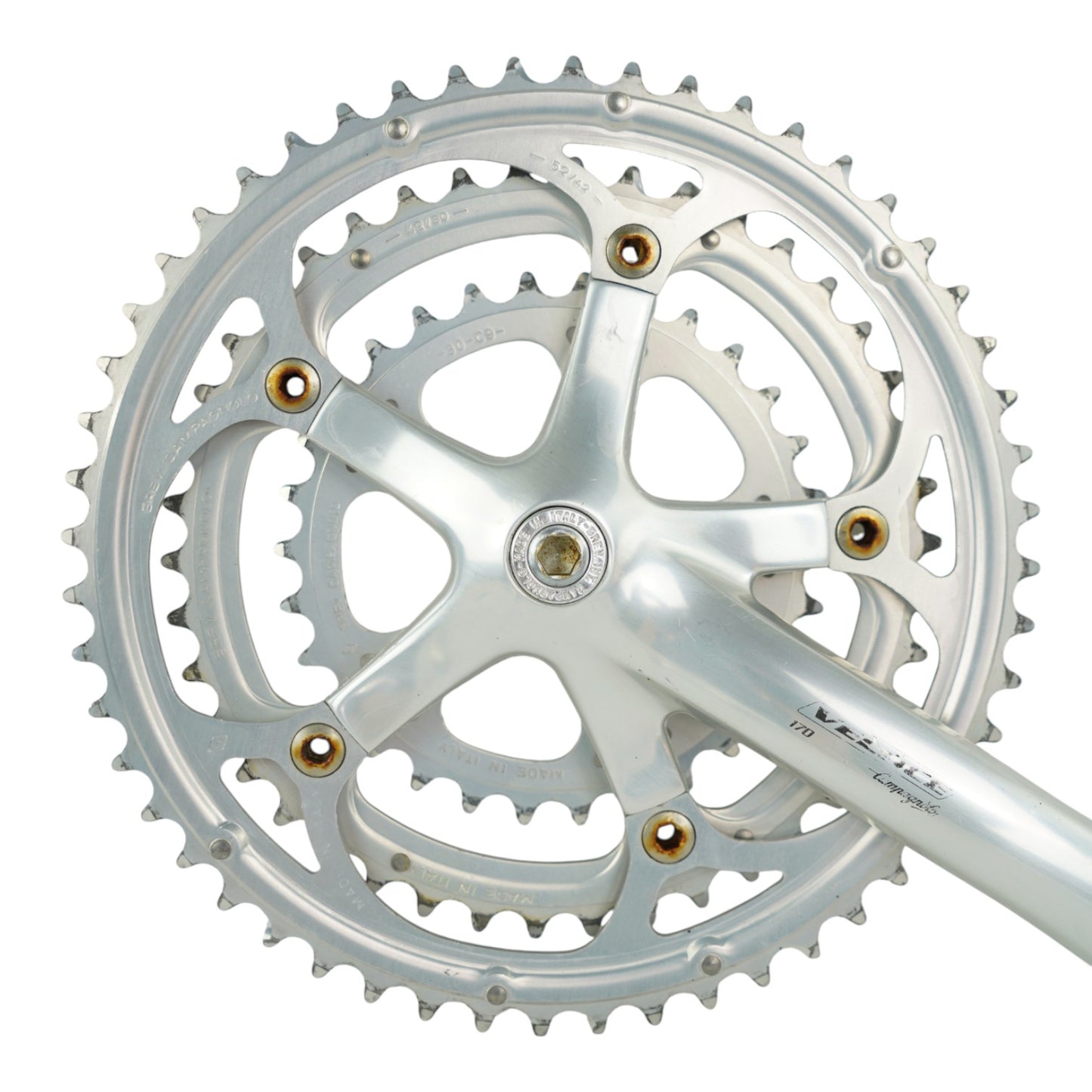 Campagnolo Veloce 170mm 3x Crankset w/ 52/42/30t Chainrings