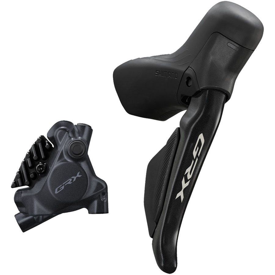 Shimano GRX ST-RX715 Di2 Shift/Brake Lever BR-RX410 Hyd Disc Brake Caliper - Right/Rear 12-Speed Flat Mount Caliper For 25mm Mount