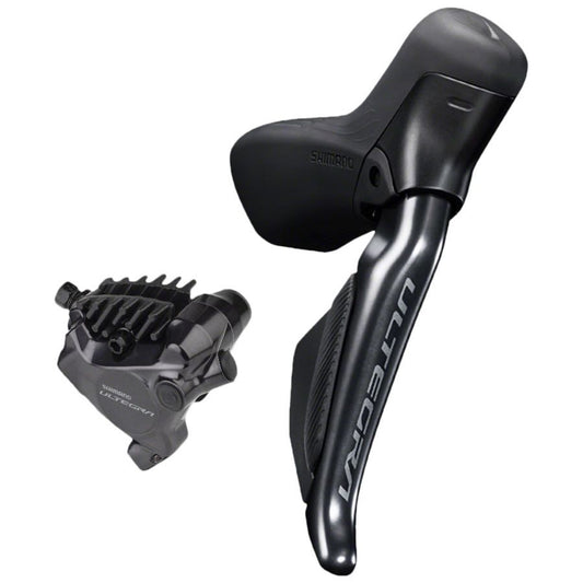 Shimano Ultegra ST-R8170F Di2 Shift/Brake Lever BR-R8170 Hydraulic Disc Brake Caliper - Right/Rear 12-Speed Flat Mount BLK