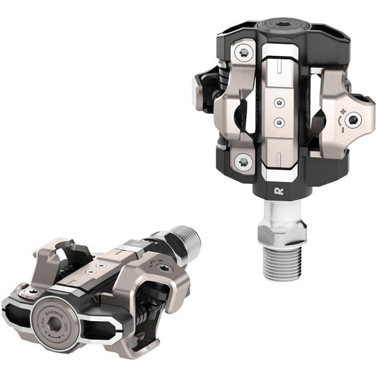 Garmin Rally XC110 Power Meter Pedals - Dual Sided Clipless Alloy 9/16" BLK Pair Single-Sensing Shimano SPD