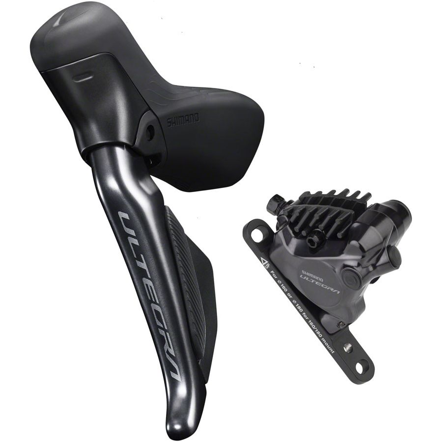 Shimano Ultegra ST-R8170F Di2 Shift/Brake Lever BR-R8170 Hydraulic Disc Brake Caliper - Left/Front 2x Flat Mount BLK