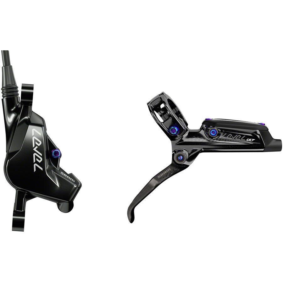 SRAM Level Ultimate Disc Brake Lever - Rear Hydraulic Post Mount BLK Rainbow Hardware B1