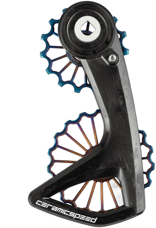 CeramicSpeed OSPW RS Pulley Wheel System SRAM Red D1/E1 Force D1 AXS - Coated Races 3D Ti Pulley Carbon Cage Oil Slick PVD v2