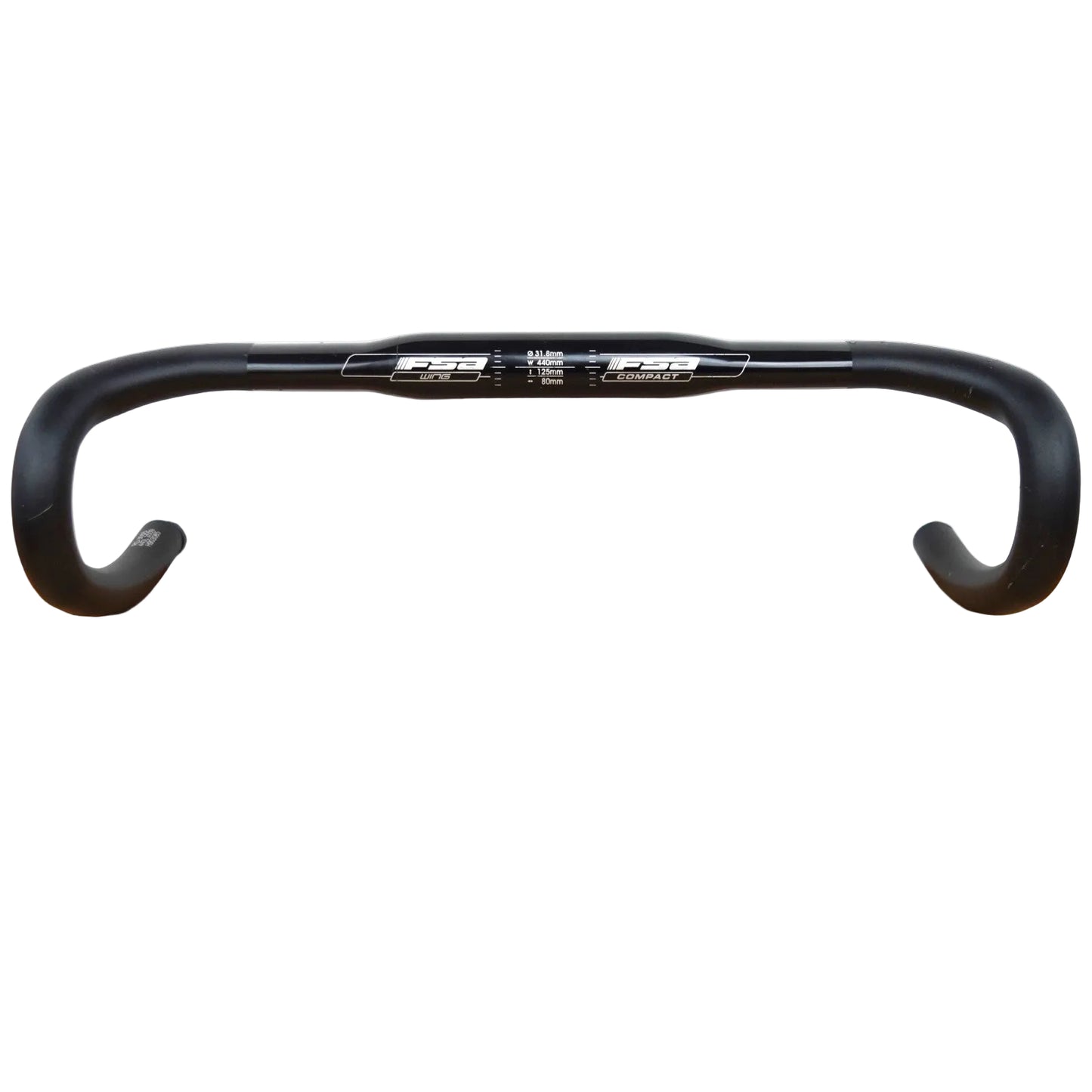 FSA Compact Wing Handlebar 43cm Wide 31.8mm Diameter 125mm Drop Road Cycling