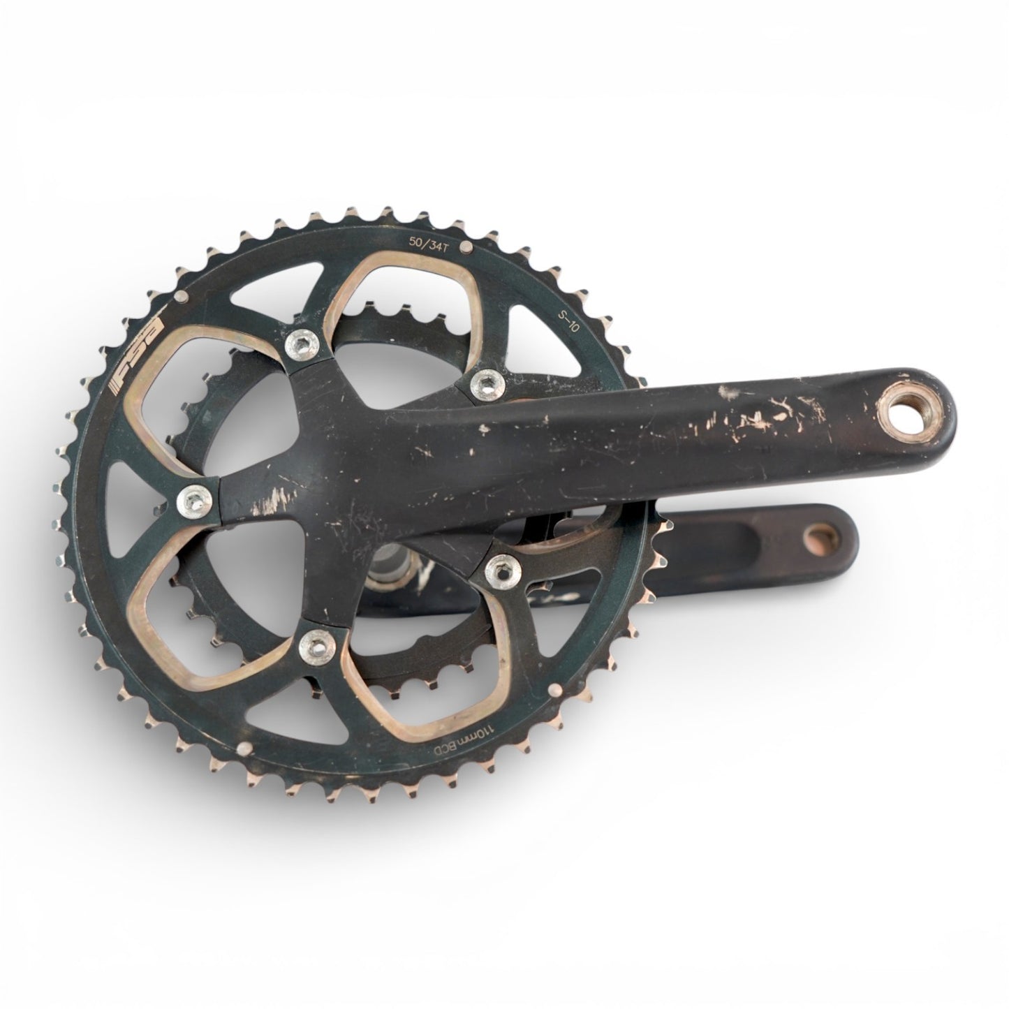 FSA Omega Crankset 175mm Crank Arms 50/34T Chainrings Road Bike Part