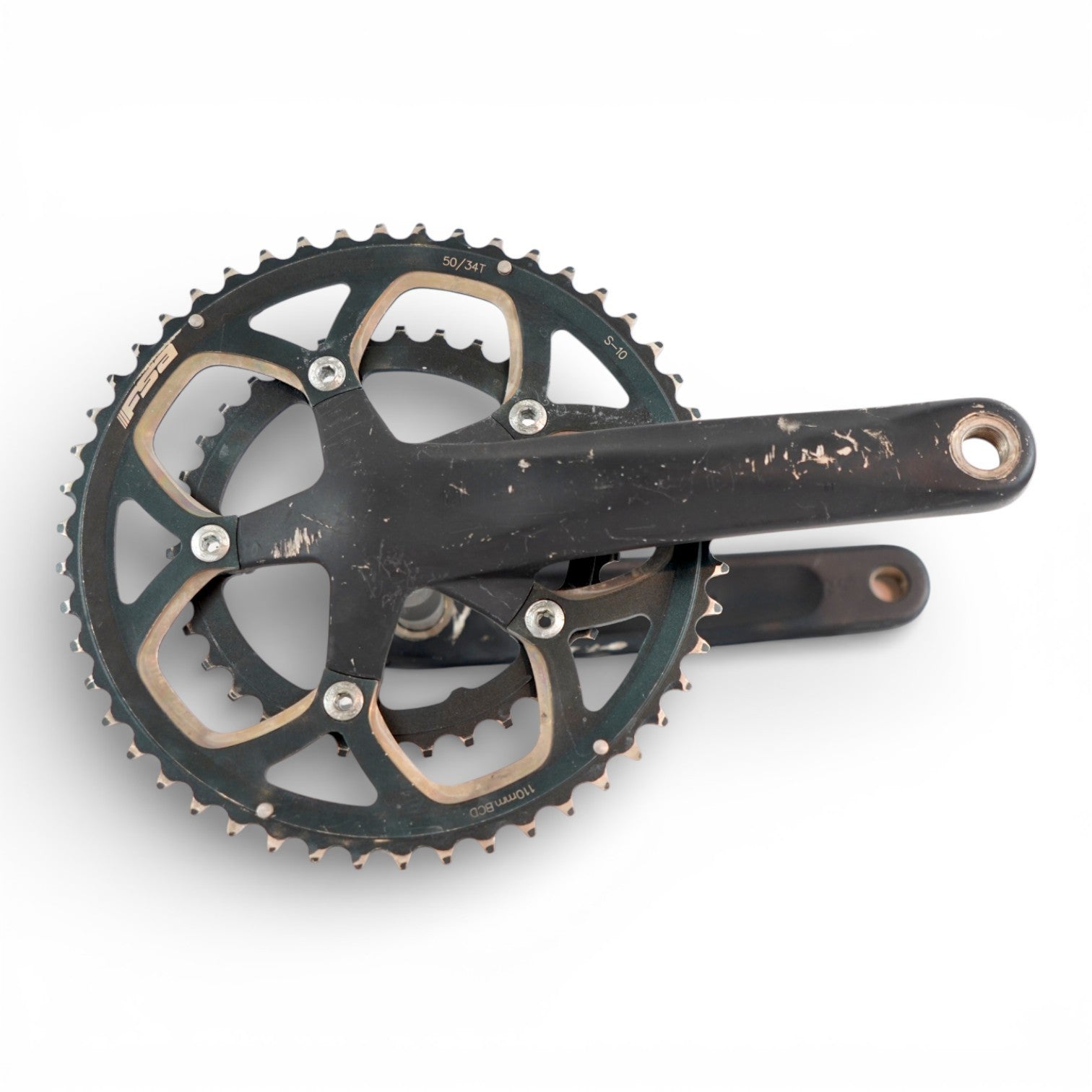 FSA Omega Crankset 175mm Crank Arms 50/34T Chainrings Road Bike Part