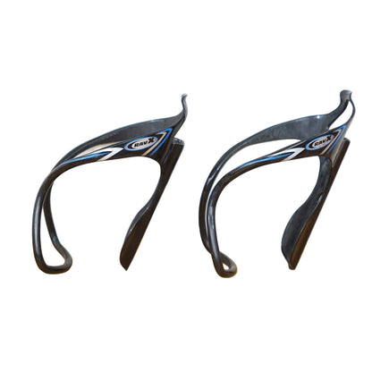 RavX Gamma Glossy Black and Blue Carbon Water Bottle Cages (Set of 2)