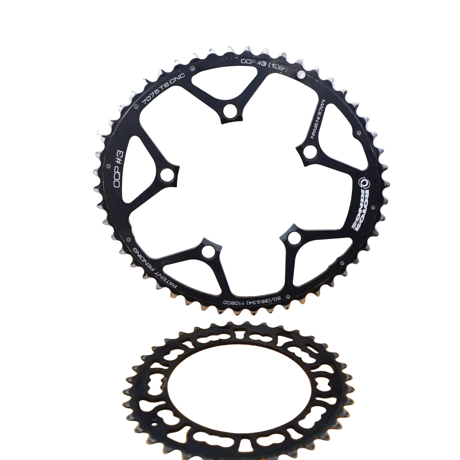 Rotor Q Rings 7075 T6 CNC OCP#3 Oval Front Chainrings 110 BCD 36T & 50T