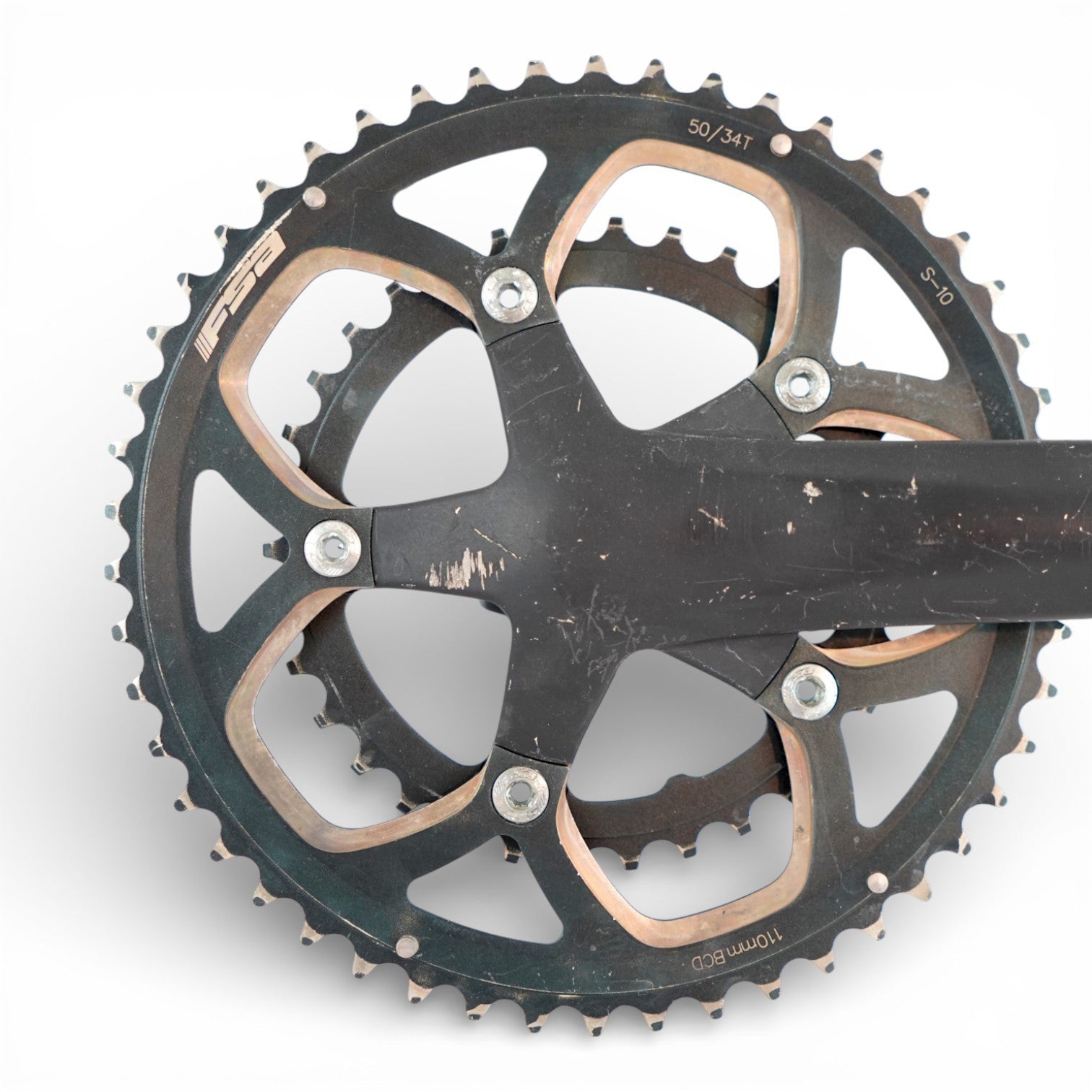 FSA Omega Crankset 175mm Crank Arms 50/34T Chainrings Road Bike Part