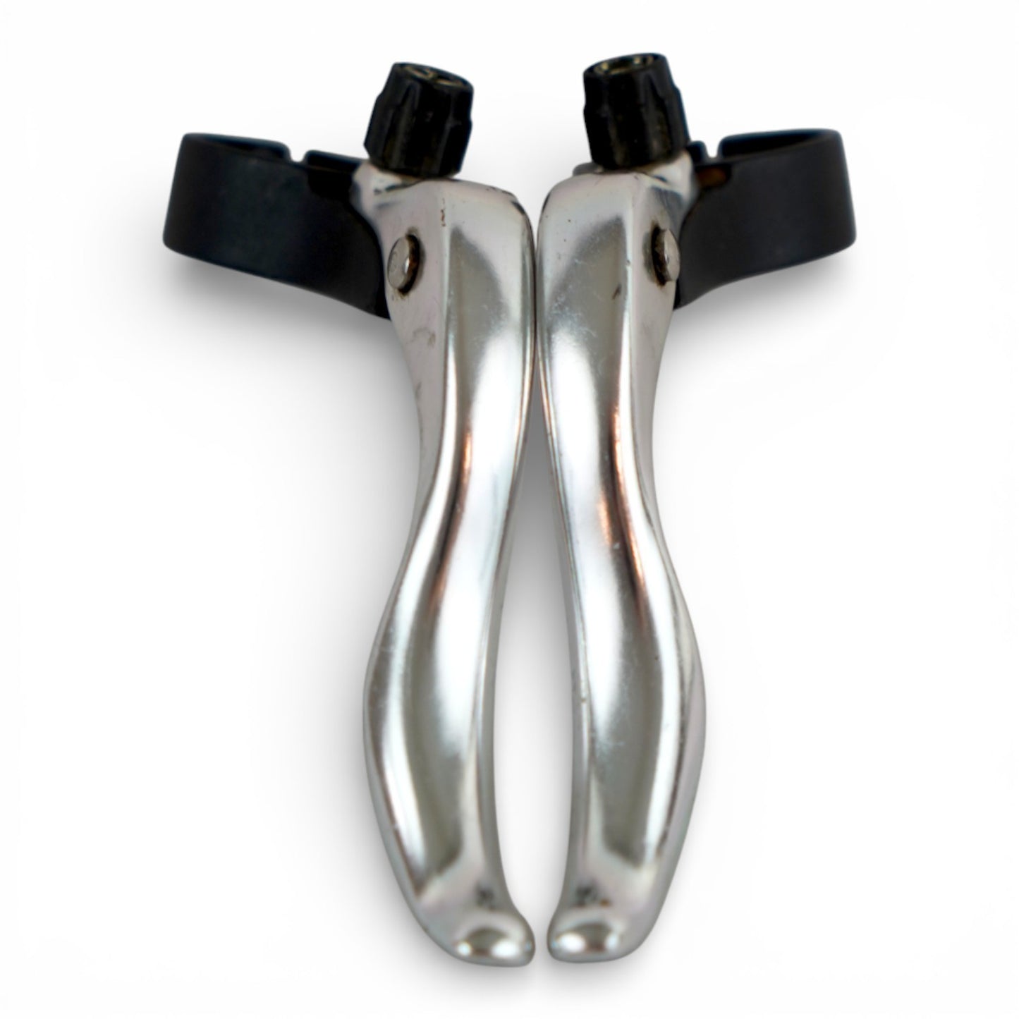 Short Pull Brake Levers Silver Black Left & Right Road Cycling Part