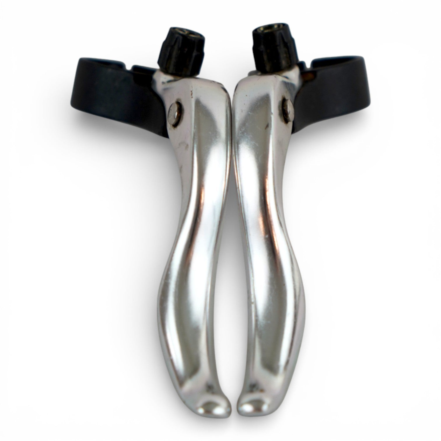 Short Pull Brake Levers Silver Black Left & Right Road Cycling Part