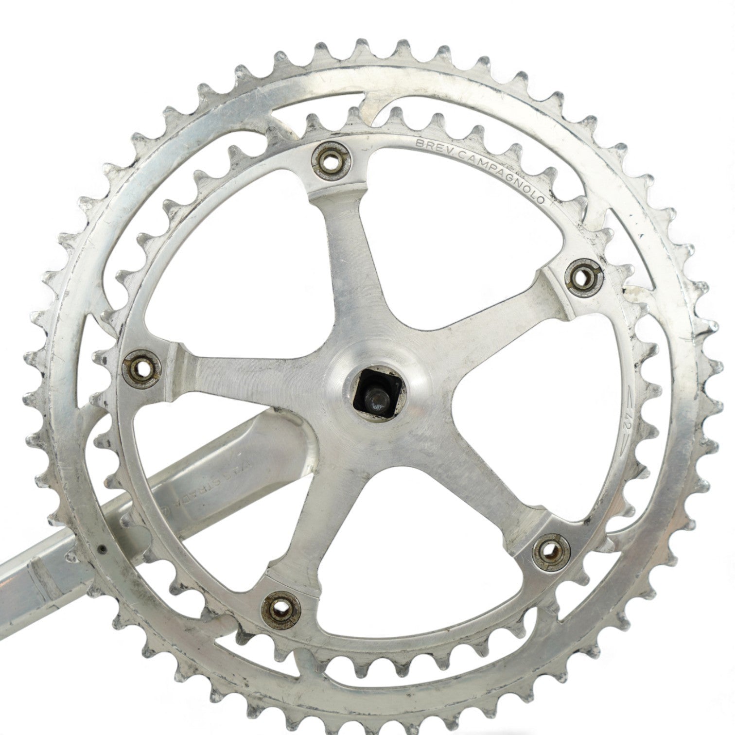 Campagnolo Strada Crankset 172.5mm 53/42T Vintage Road Bike with Dustcaps