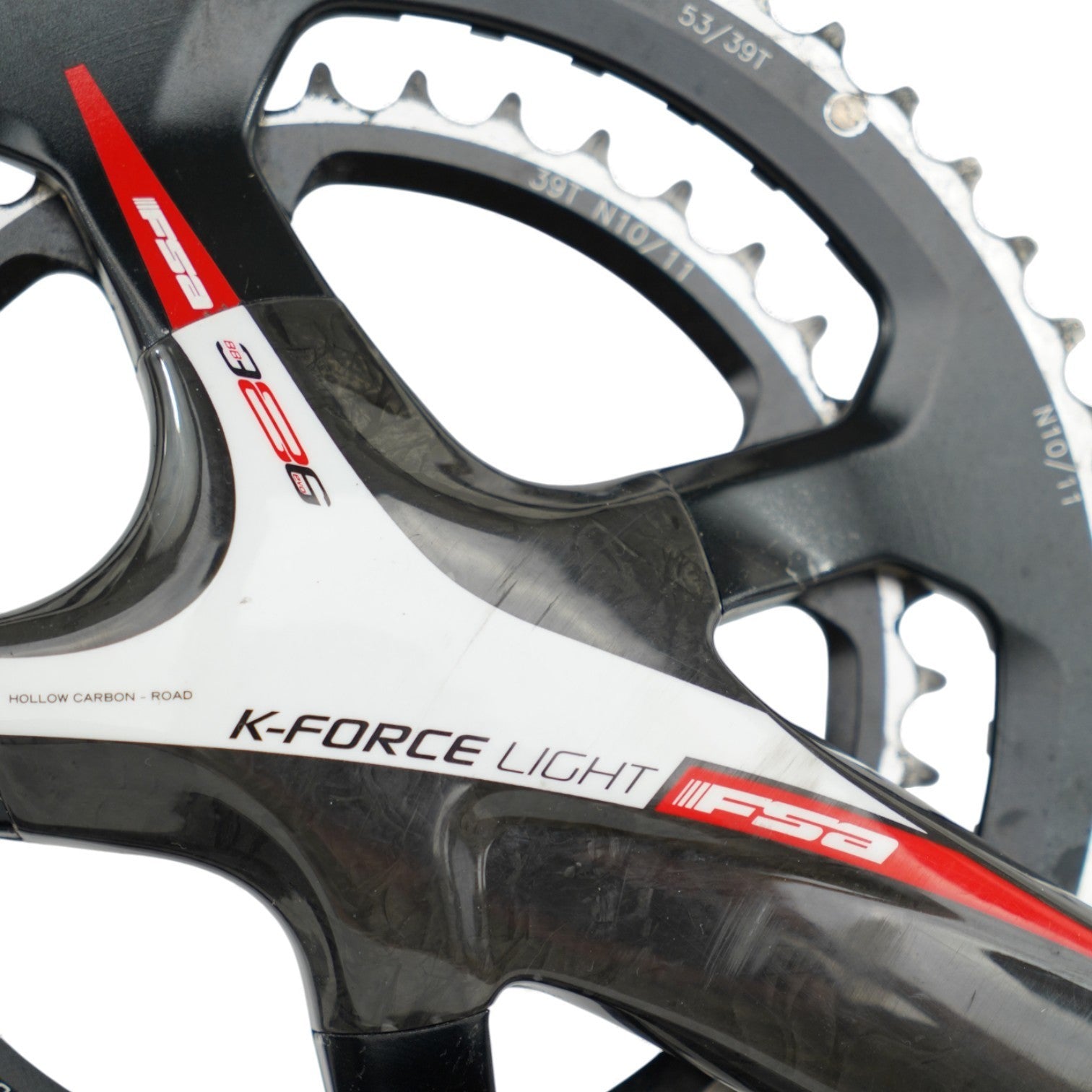 FSA K-Force Light BB386 Evo Crankset 175mm 53/39T 110BCD Hollow Carbon Road