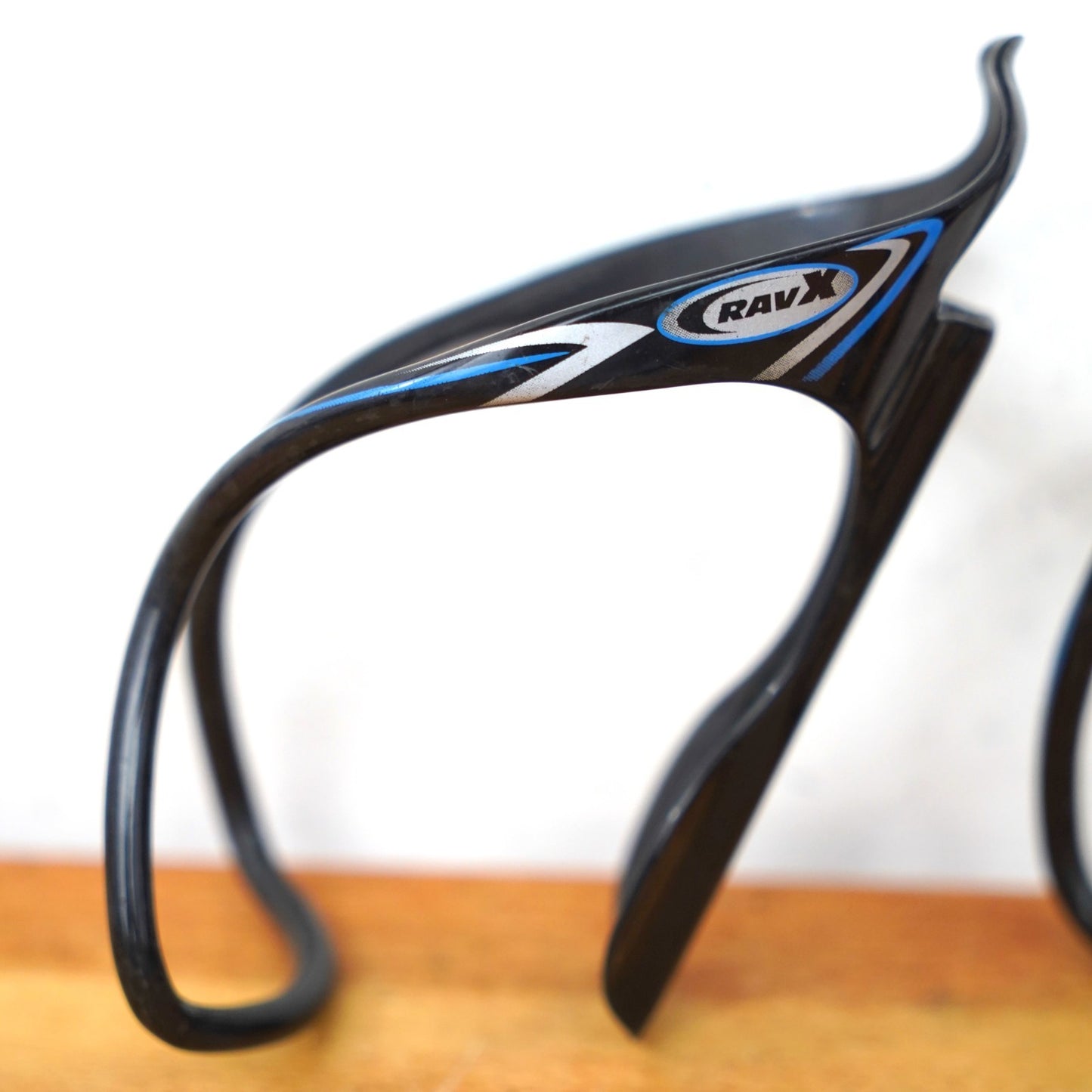 RavX Gamma Glossy Black and Blue Carbon Water Bottle Cages (Set of 2)