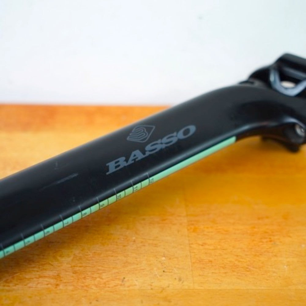 Basso Carbon Seatpost Black with Light Blue Accents Lightweight & Durable