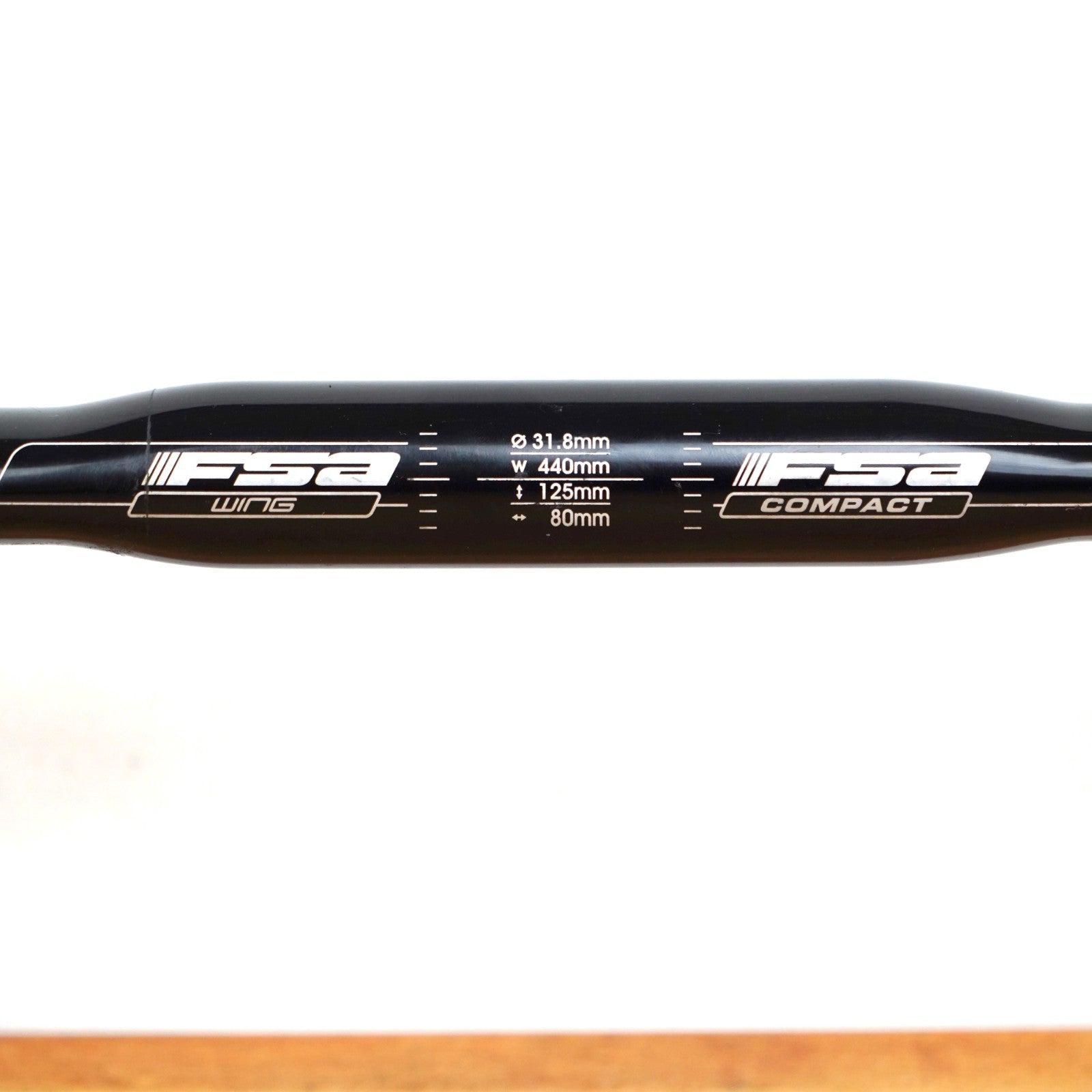 FSA Compact Wing Handlebar 43cm Wide 31.8mm Diameter 125mm Drop Road Cycling