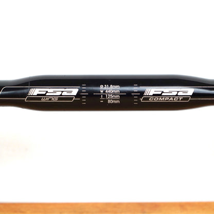 FSA Compact Wing Handlebar 43cm Wide 31.8mm Diameter 125mm Drop Road Cycling