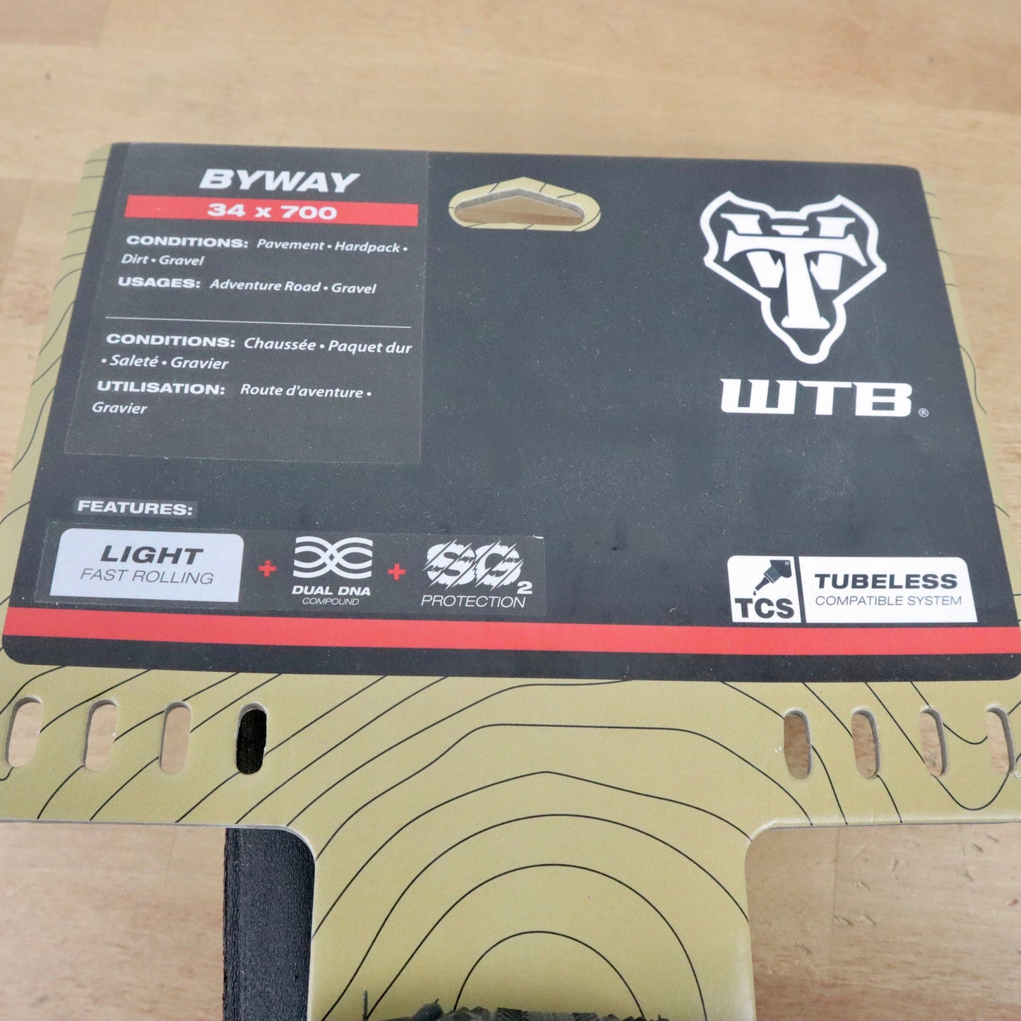 WTB Byway 34 x 700 TCS Light/Fast Rolling 120tpi Dual DNA SG2 tire