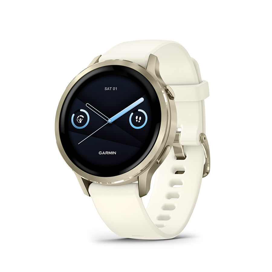 Garmin Venu 4 41mm Watch Watch Color: Lunar Gold Wristband: Bone - Silicone