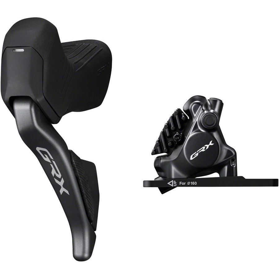 Shimano GRX ST-RX825 Di2 Shift/Brake Lever BR-RX820 Hydraulic Disc Brake Caliper - Left/Front 2x Flat Mount Caliper BLK