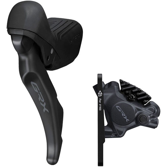 Shimano GRX ST-RX610 Shift/Brake Lever BR-RX410 Hydraulic Disc Brake Caliper - Left/Front 2x Flat Mount Caliper BLK