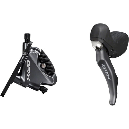 Shimano GRX ST-RX810 Shifter/Brake Lever BR-RX810 Hydraulic Disc Brake Caliper - Left/Front 2x Flat Mount Caliper
