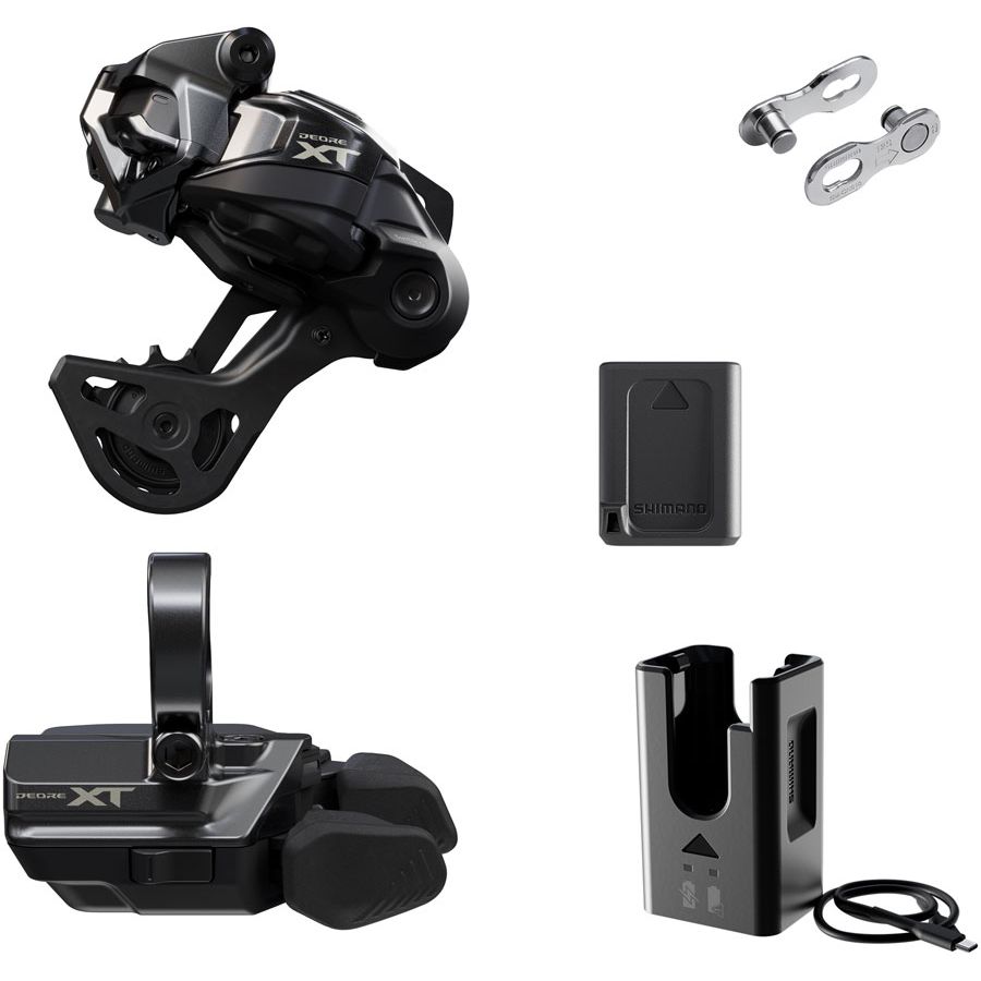 Shimano Deore XT M8250 Di2 Wireless Upgrade Kit - M8250-GS Rear Derailleur M8250-R Shifter Battery Charger Quick Link