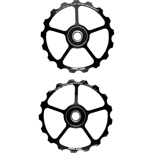 CeramicSpeed Oversized Pulley Wheels - 17 tooth Alloy Wheels Black