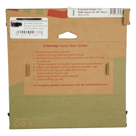 E*Thirteen Extended Range Cog 42T Shimano 36T Compatible, Black