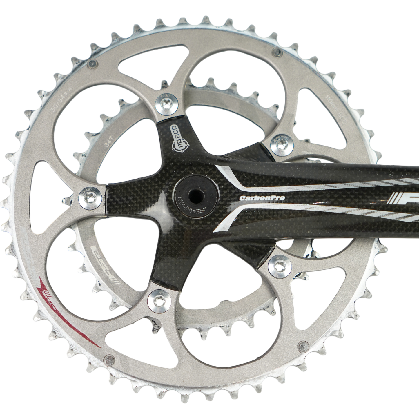 FSA CarbonPro 172.5mm Road Crankset W/ 50/34t Chainrings