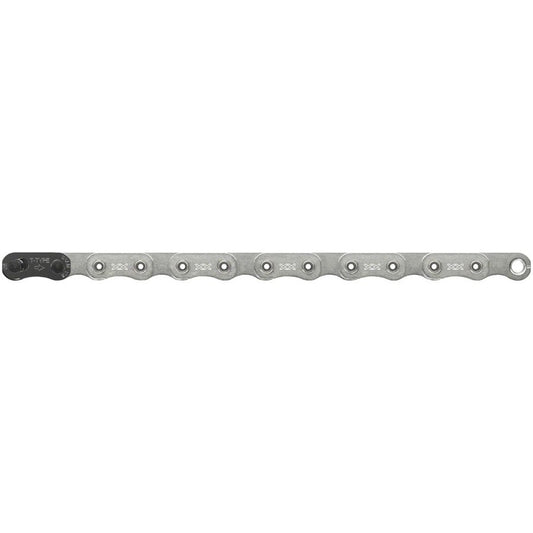 SRAM XX Eagle T-Type Flattop Chain - 12-Speed 126 Links Hollow Pin Includes PowerLock Connector PVD Coated Silver