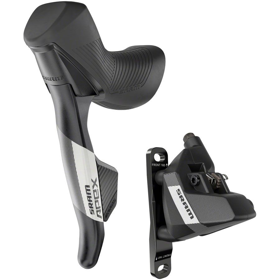 SRAM Apex AXS eTap Shift/Brake Lever Hydraulic Disc Brake Caliper - Left/Front 12-Speed Flat Mount 20mm Offset BLK D1