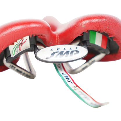 Selle SMP Plus Red Road Bike Saddle - Made In Italy - 156mm Wide
