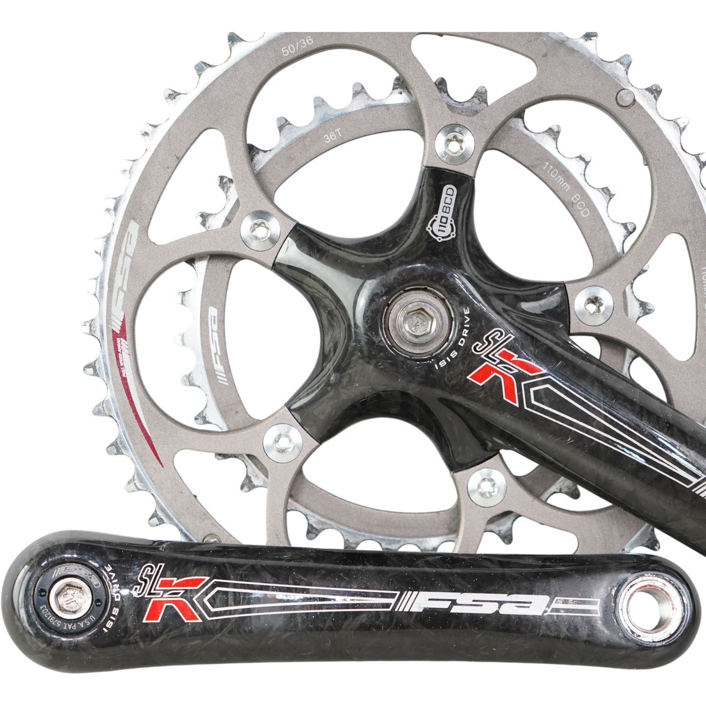 FSA SL-K ISIS Drive 175mm Road Bike Crankset W/ 50/36t Chainrings