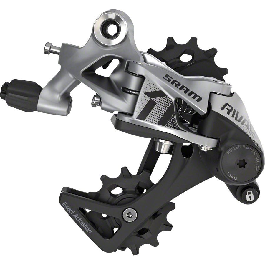 SRAM Rival 1 Rear Derailleur - 11 Speed Medium Cage Black/Silver
