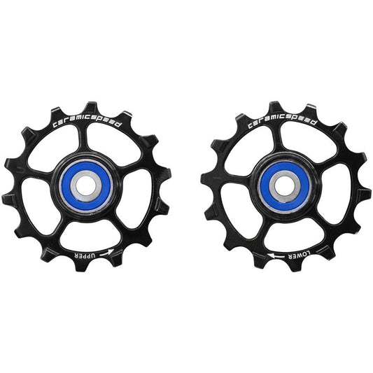 CeramicSpeed Pulley Wheels SRAM Eagle/AXS 1 x 12 Speed - 14 Tooth Coated Races Alloy BLK