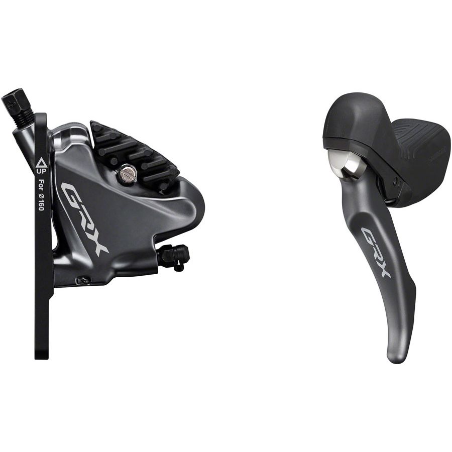 Shimano GRX BL-RX810/BR-RX810 Disc Brake Lever - Front Hydraulic Flat Mount Finned Resin Pads BLK