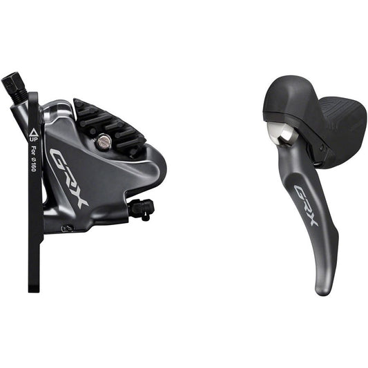 Shimano GRX BL-RX810/BR-RX810 Disc Brake Lever - Front Hydraulic Flat Mount Finned Resin Pads BLK