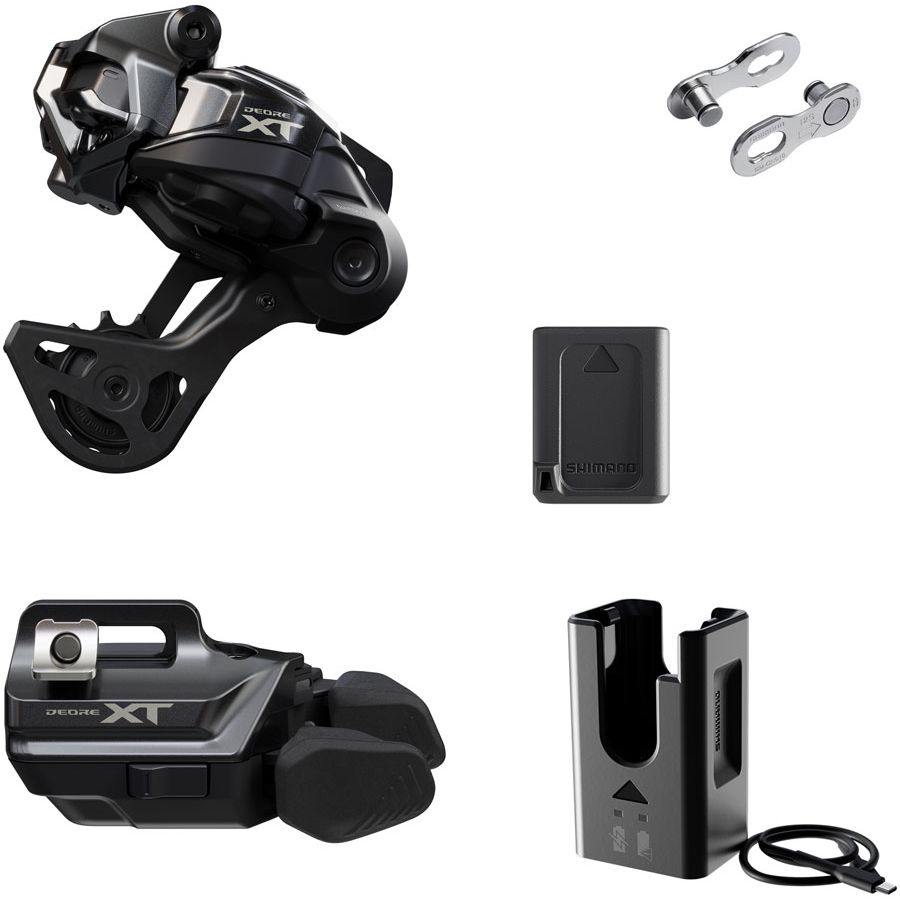 Shimano Deore XT M8250 Di2 Wireless Upgrade Kit - M8250-GS Rear Derailleur M8250-IR I-SPEC EV Shifter Battery Charger Quick Link